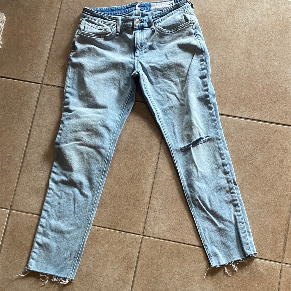 rag & bone Light Blue Distressed Jeans